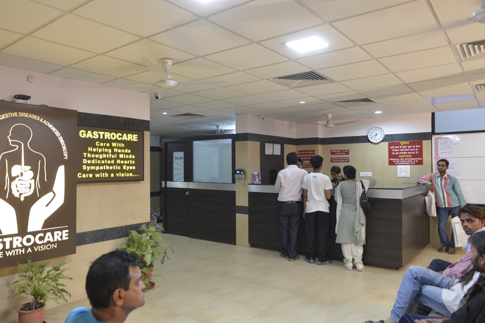 The reception counter of a hospital that runs on Healthixio